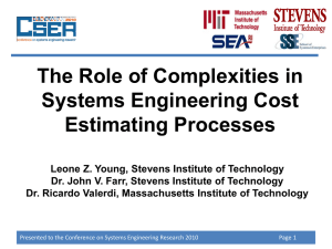 The Role of Complexities in Systems Engineering Cost Estimating Processes