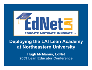 Deploying the LAI Lean Academy at Northeastern University Hugh McManus, EdNet