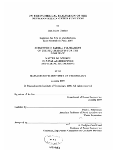 ON  THE  NUMERICAL  EVALUATION  OF ... NEUMANN-KELVIN  GREEN  FUNCTION by Jean-Marie  Clarisse