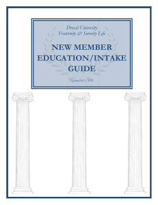 NEW MEMBER EDUCATION/INTAKE GUIDE