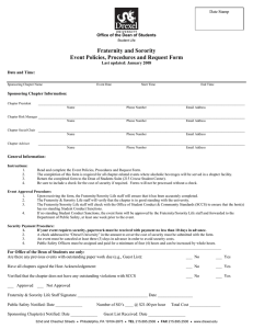 Fraternity and Sorority Event Policies, Procedures and Request Form