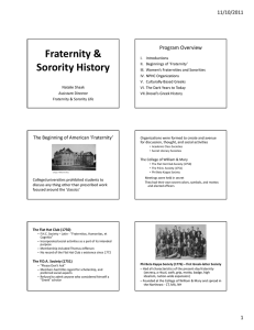 Fraternity &amp;  Sorority History Program Overview 11/10/2011