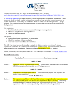 Adopted and adapted from the Campus Involvement Center at Ohio... A www.ohio.edu/campuslife/sorgs/starting/upload/Sample%20Const%20and%20Bylaws%20051308-2.doc