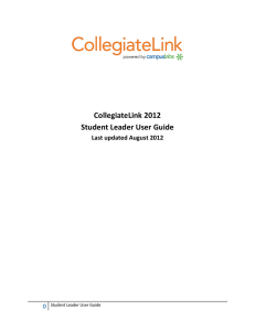 CollegiateLink 2012 Student Leader User Guide 0