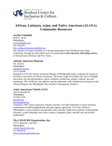 African, Latino(a), Asian, and Native American (ALANA) Community Resources Acción Colombia