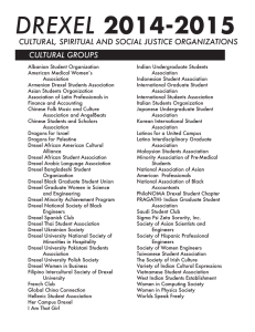 DREXEL CULTURAL, SPIRITUAL AND SOCIAL JUSTICE ORGANIZATIONS CULTURAL GROUPS