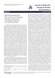 Journal of Molecular Cloning &amp; Genetic Recombination Modulating Epigenetic