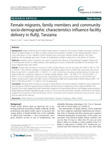 Female migrants, family members and community socio-demographic characteristics influence facility