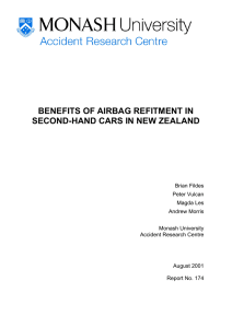 BENEFITS OF AIRBAG REFITMENT IN SECOND-HAND CARS IN NEW ZEALAND