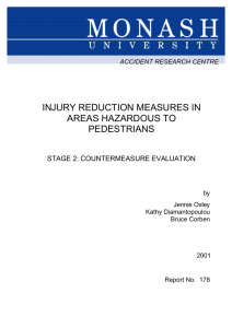 INJURY REDUCTION MEASURES IN AREAS HAZARDOUS TO PEDESTRIANS