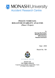 POLICE VEHICLES: ROLLOVER STABILITY ANALYSIS (Phase 1 Project) by