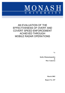 AN EVALUATION OF THE EFFECTIVENESS OF OVERT AND COVERT SPEED ENFORCEMENT