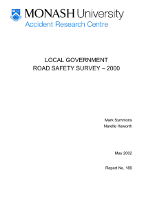 LOCAL GOVERNMENT ROAD SAFETY SURVEY – 2000  Mark Symmons