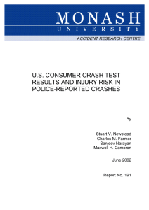 U.S. CONSUMER CRASH TEST RESULTS AND INJURY RISK IN POLICE-REPORTED CRASHES By