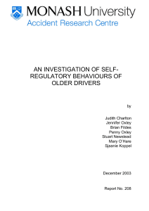 AN INVESTIGATION OF SELF- REGULATORY BEHAVIOURS OF OLDER DRIVERS