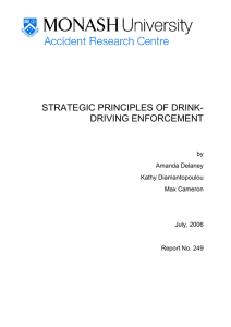 STRATEGIC PRINCIPLES OF DRINK- DRIVING ENFORCEMENT by Amanda Delaney