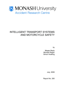 INTELLIGENT TRANSPORT SYSTEMS AND MOTORCYCLE SAFETY by Megan Bayly