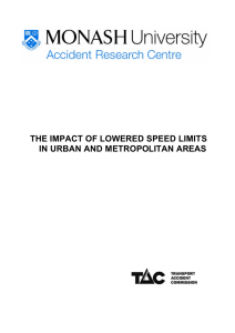 THE IMPACT OF LOWERED SPEED LIMITS IN URBAN AND METROPOLITAN AREAS