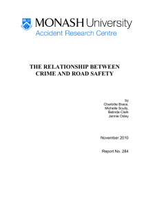 THE RELATIONSHIP BETWEEN CRIME AND ROAD SAFETY  November 2010