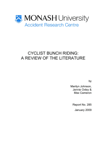 CYCLIST BUNCH RIDING: A REVIEW OF THE LITERATURE  by