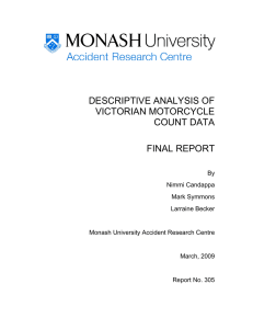 DESCRIPTIVE ANALYSIS OF VICTORIAN MOTORCYCLE COUNT DATA