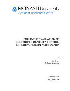 FOLLOWUP EVALUATION OF ELECTRONIC STABILITY CONTROL EFFECTIVENESS IN AUSTRALASIA by