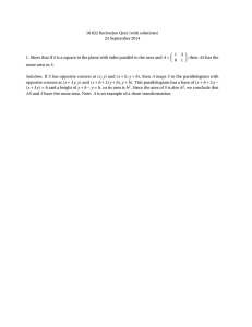 18.022 Recitation Quiz (with solutions) 24 September 2014 µ ¶