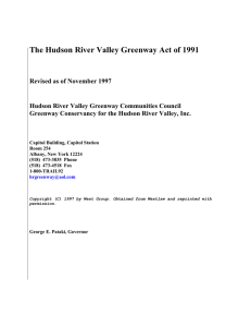 The Hudson River Valley Greenway Act of 1991