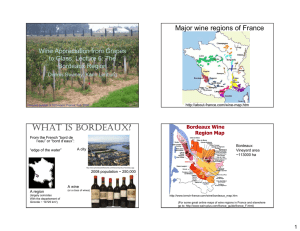 WHAT IS BORDEAUX? Major wine regions of France Wine Appreciation from Grapes