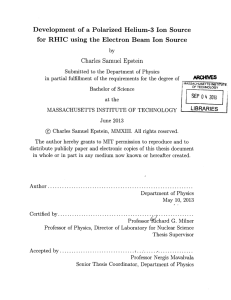 Development  of  a  Polarized  Helium-3  Ion... for  RHIC using  the  Electron  Beam ...