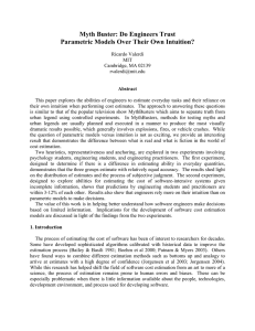 Myth Buster: Do Engineers Trust Parametric Models Over Their Own Intuition?