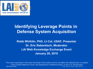 Identifying Leverage Points in Defense System Acquisition