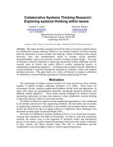 Collaborative Systems Thinking Research: Exploring systems thinking within teams