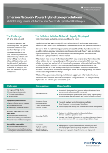 Emerson Network Power Hybrid Energy Solutions The Challenge