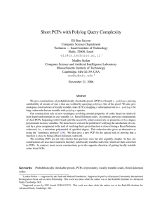 Short PCPs with Polylog Query Complexity