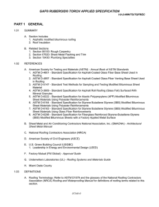 GAF® RUBEROID® TORCH APPLIED SPECIFICATION PART 1  GENERAL