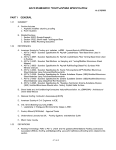 GAF® RUBEROID® TORCH APPLIED SPECIFICATION PART 1  GENERAL