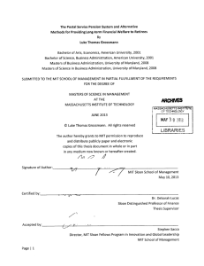 The  Postal  Service  Pension System  and ... Methods  for Providing Long-term  Financial  Welfare ...