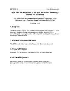 BBF RFC 98: GenBrick – A Rapid Multi-Part Assembly  1. Purpose