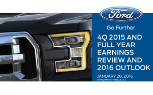 4Q 2015 AND FULL YEAR EARNINGS REVIEW AND