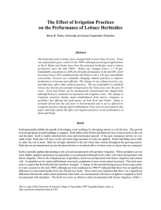 The Effect of Irrigation Practices on the Performance of Lettuce Herbicides Abstract
