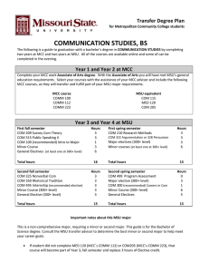 COMMUNICATION STUDIES, BS Transfer Degree Plan  for Metropolitan Community College students