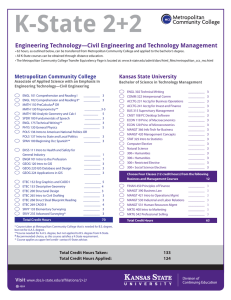 K-State 2+2 Engineering Technology—Civil Engineering and Technology Management