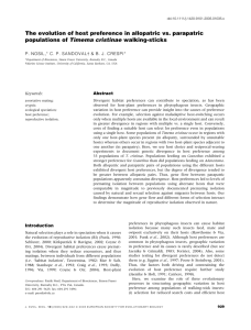 The evolution of host preference in allopatric vs. parapatric