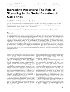 Inbreeding Ancestors: The Role of Sibmating in the Social Evolution of