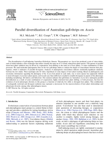 Parallel diversification of Australian gall-thrips on Acacia M.J. McLeish , B.J. Crespi