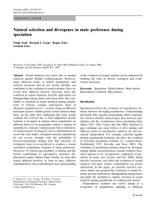 Natural selection and divergence in mate preference during speciation