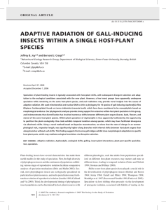 ADAPTIVE RADIATION OF GALL-INDUCING INSECTS WITHIN A SINGLE HOST-PLANT SPECIES ORIGINAL ARTICLE