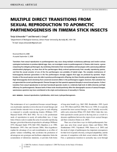 MULTIPLE DIRECT TRANSITIONS FROM SEXUAL REPRODUCTION TO APOMICTIC TIMEMA