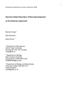 Genomic Sister-Disorders of Neurodevelopment: an Evolutionary Approach